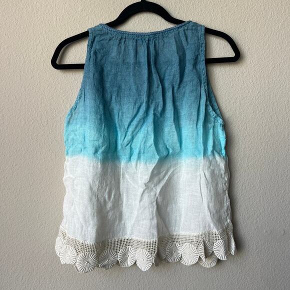 SOLD!!! Haris Cotton Linen Dip Dye Tank Top Size Small - Picture 2 of 4